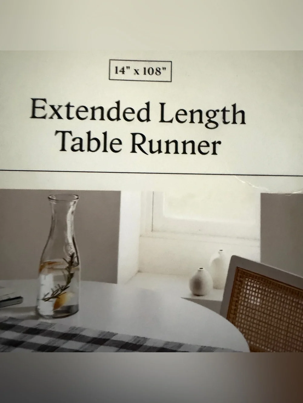 Threshold Brown and Cream Woven Plaid Table Runner